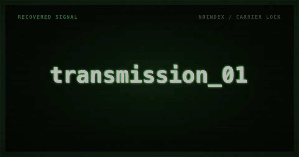 Transmission 01 — a recovered signal and classified interactive archive
